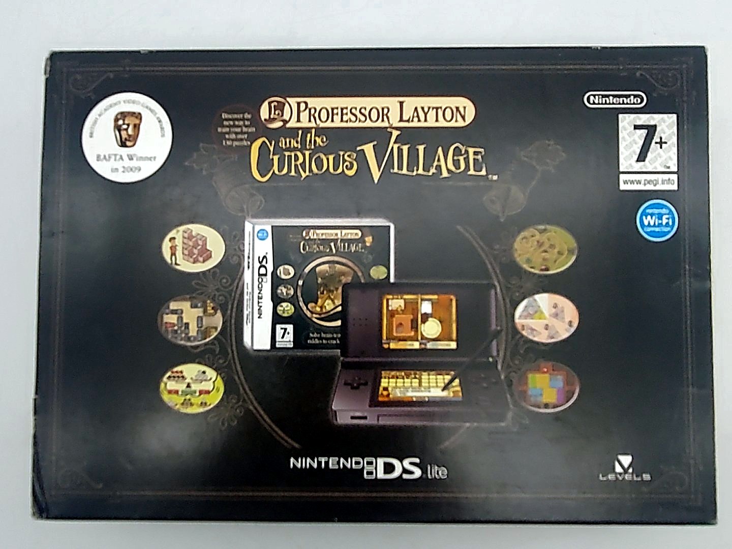 Nintendo DS Lite, černá, Professor Layton and the Curious Village